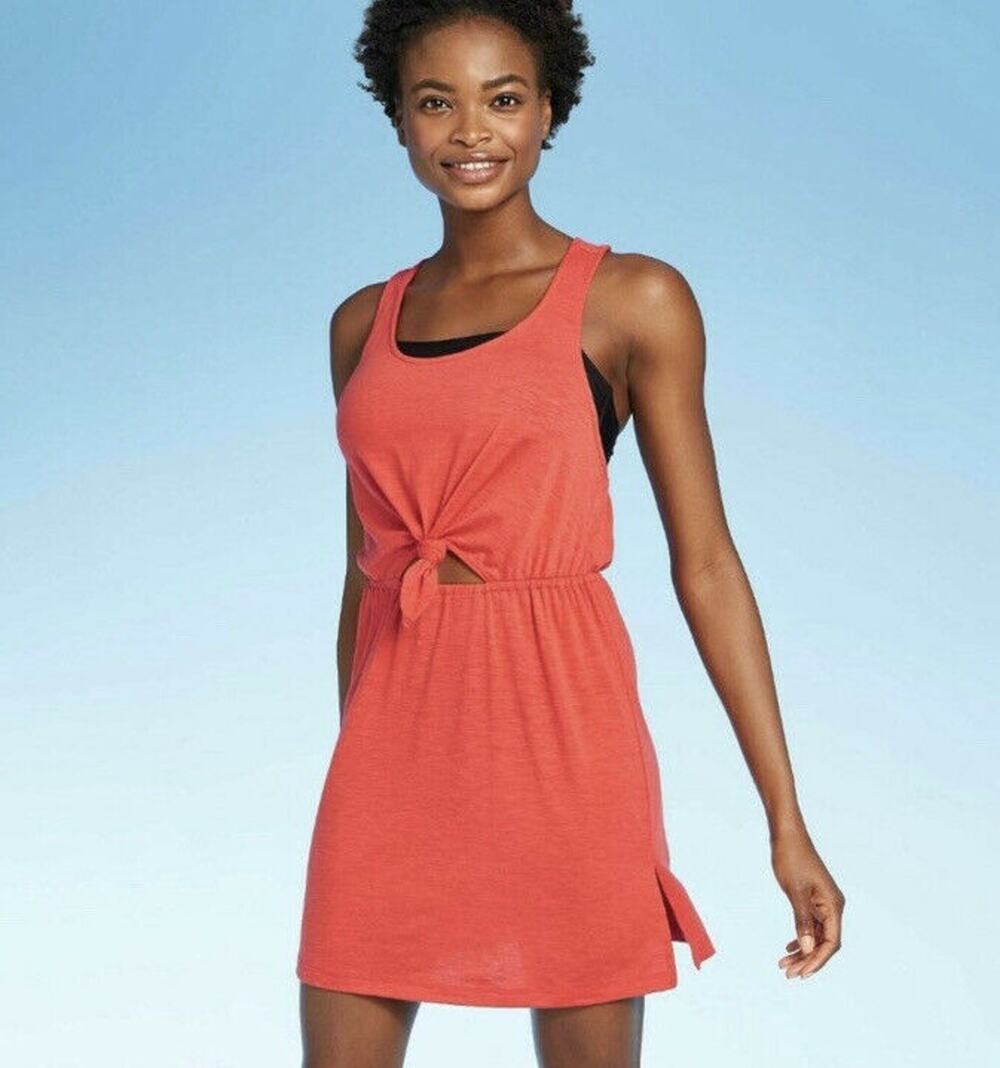 Xhilaration Front Tie Cover Up Red Dress S